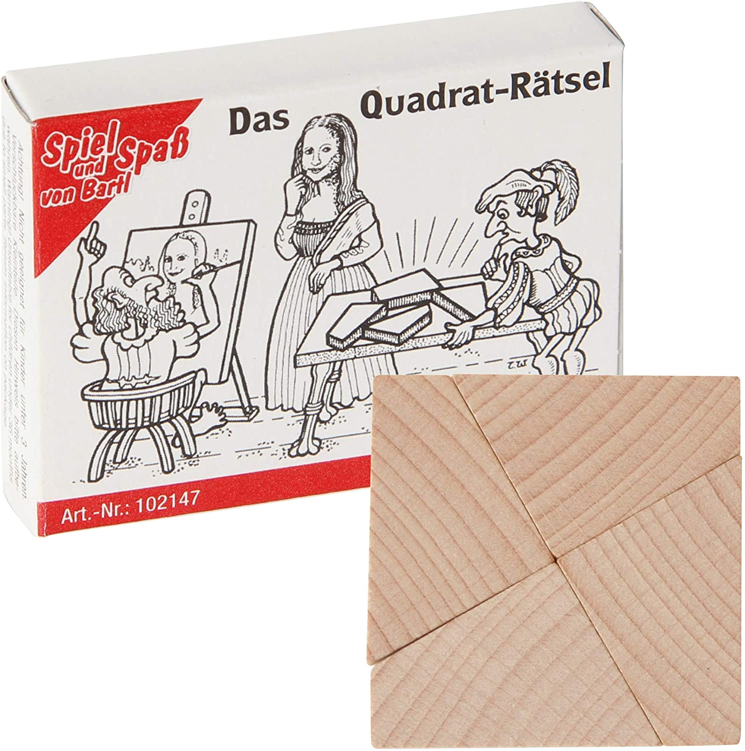 Mini-Holzpuzzle Das Quadrat-Rätsel