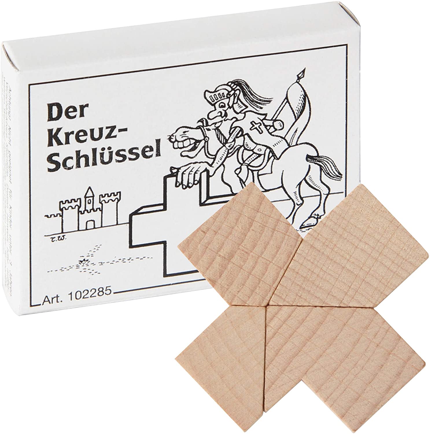 Mini-Holzpuzzle Der Kreuz-Schlüssel