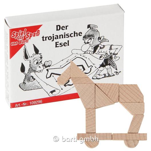 Mini-Holzpuzzle Der trojanische Esel