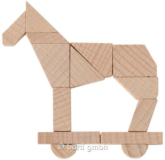 Mini-Holzpuzzle Der trojanische Esel