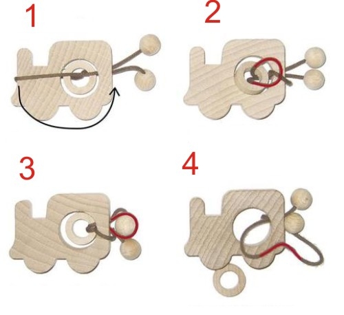 Mini-Knobelspiel Das Lok-Puzzle Lösung