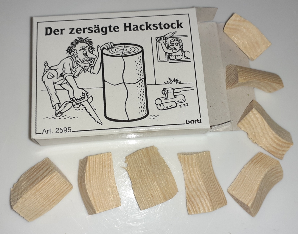 Mini-Knobelspiel Der zersägte Hackstock